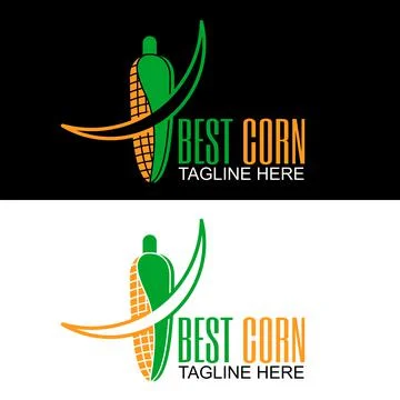 Geometric logo, corn symbol, simple unique and modern design, Stock Illustration
