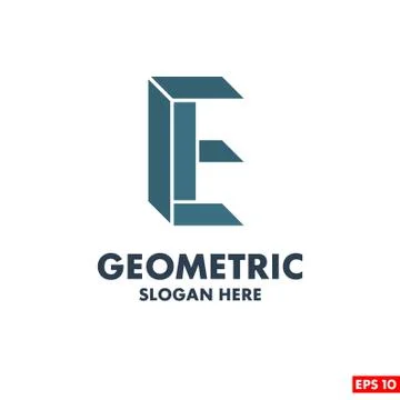Geometric logo design with typography and light background vector Stock Illustration