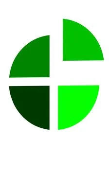 Geometric logo featuring four quarter-circle segments Stock Illustration