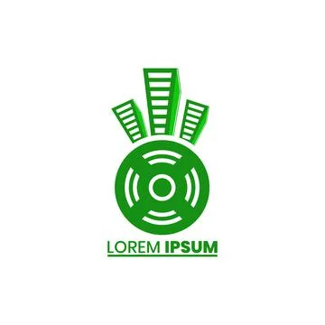 Geometric logo, gramophone record Stock Illustration