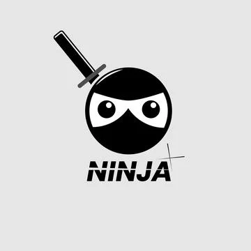 Geometric logo, ninja icon, Stock Illustration