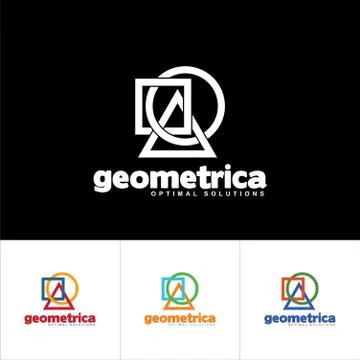 Geometric logo with Square, Circle and Triangle Stock Illustration