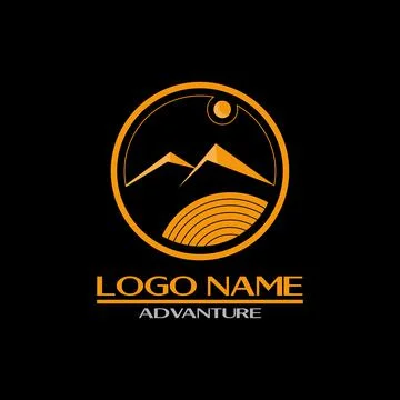 Geometric logo symbol of scenery, Stock Illustration