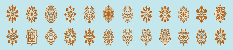 Geometric logo template set. arabic ornamental symbols Stock Illustration