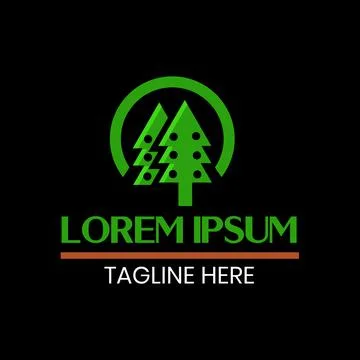 Geometric logo tree symbol, Stock Illustration