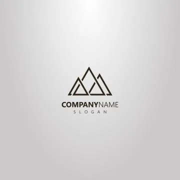 Geometric logo of triangular abstract peaks of three mountains Illustrazione stock