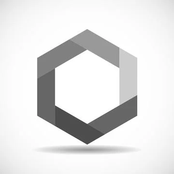 Geometric logo for your design, creative hexagon, vector Stock Illustration