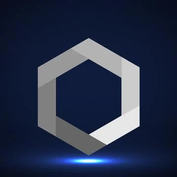 Geometric logo for your design, creative hexagon, vector Stock Illustration