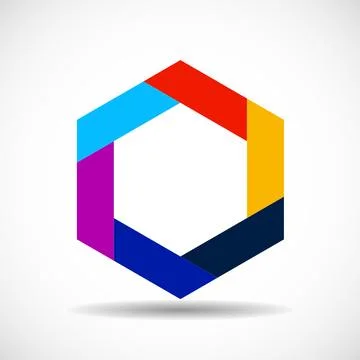 Geometric logo for your design, creative hexagon, vector Stock Illustration