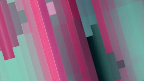 Geometric loop animation in a pink and blue palette. 3d rendering 4K Stock Footage 307387749