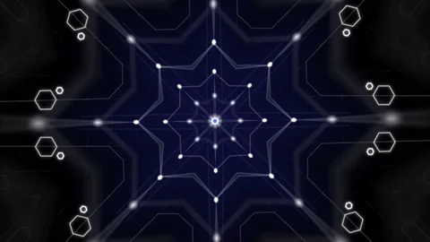 Geometric loopable elements with light effect in 4k video. Stock Footage 155862861