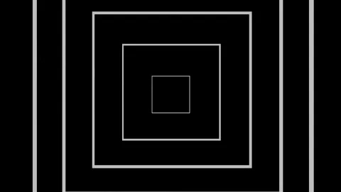 Geometric looped animation of a white square or cube on a black background Stock Footage 231633757