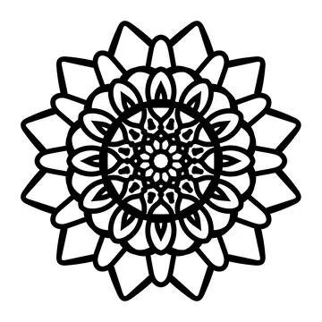 Geometric Lotus Bloom Mandala Stock Illustration