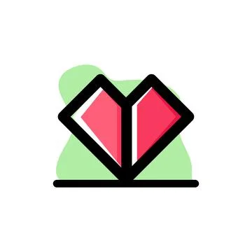 Geometric Love Shape Conceptual Vector Icon Illustration Design Stock Illustration