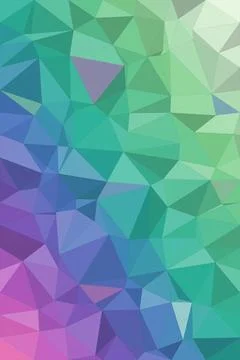 Geometric low-poly abstract background in teal, blue, and purple with a fac.. Stock Illustration