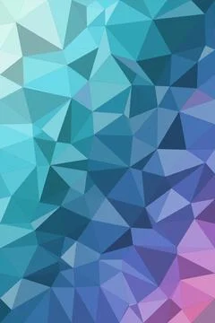 A geometric low-poly abstract background with faceted triangles in teal, bl.. Illustrazione stock