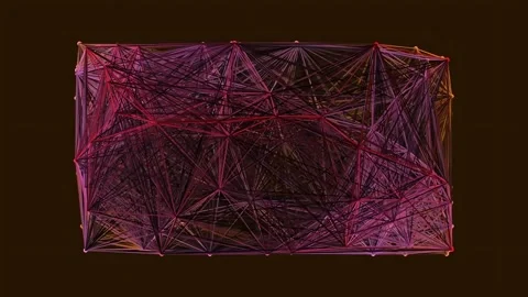 Geometric low poly abstract red background pattern video loop Stock Footage 340378232