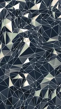 Geometric low poly graphic. Pattern made out of triangular facets. 3d render Stock Illustration