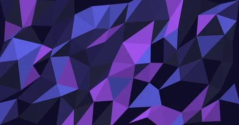 Geometric low poly pattern with purple and blue triangular shapes 스톡 일러스트