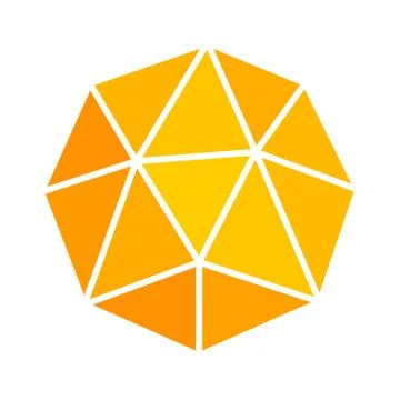 Geometric low poly sun icon illustration Stock Illustration