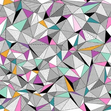 Geometric low poly triangle seamless pattern Stock Illustration