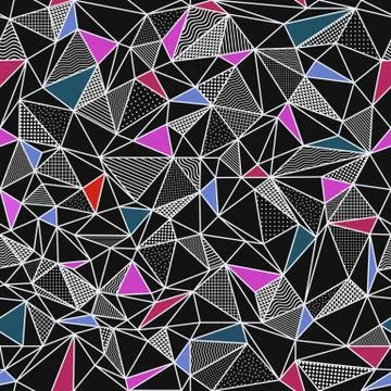 Geometric low poly triangle seamless pattern Stock Illustration
