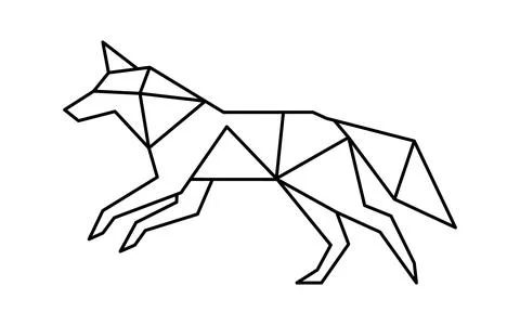 Geometric Low Poly Wolf Line Art Vector Illustration Stock Illustration