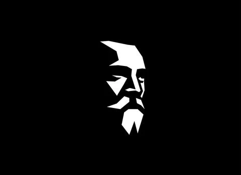Geometric Man Face Logo Design Template Vector Illustration Stock Illustration
