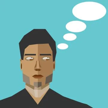 Geometric man think Stock Illustration