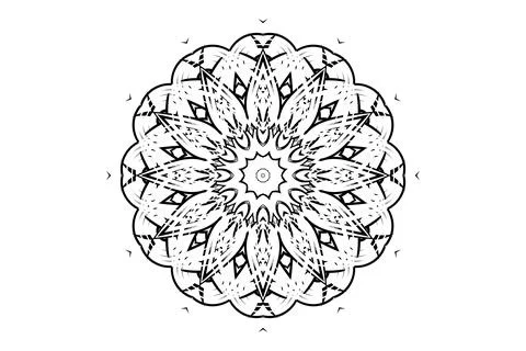 Geometric Mandala Central Circle Radiating Composition 스톡 일러스트