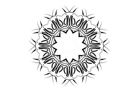 Geometric Mandala Central Circle Radiating Composition Stock Illustration