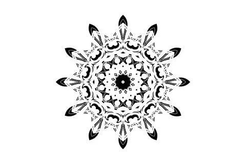 Geometric Mandala Central Circle Radiating Composition Stock Illustration