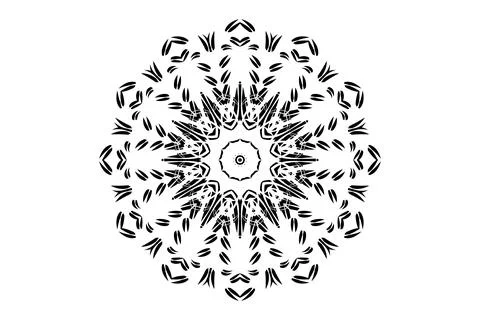 Geometric Mandala Circle Black White Art Stock Illustration