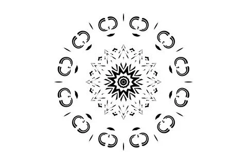 Geometric Mandala Circle Drawing Monochrome Art Stock Illustration