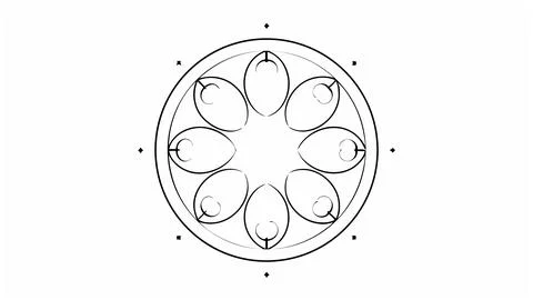 Geometric mandala design with floral elements for coloring pages and creative Stock Illustration