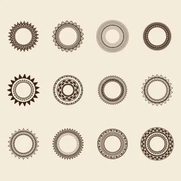 Geometric mandala element made in vector. Vintage decorative elements. Wate.. Stock Illustration