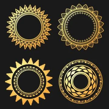 Geometric mandala element made in vector. Vintage decorative elements. Wate.. Stock Illustration