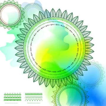 Geometric mandala element made in vector. Vintage decorative elements. Wate.. Illustrazione stock