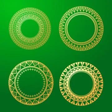 Geometric mandala element made in vector. Vintage decorative elements. Waterc Stock Illustration