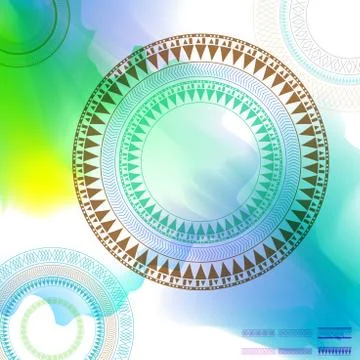 Geometric mandala element made in vector. Vintage decorative elements. Waterc Stock Illustration