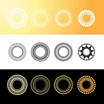 Geometric mandala element made in vector. Vintage decorative elements. Waterc Stock Illustration