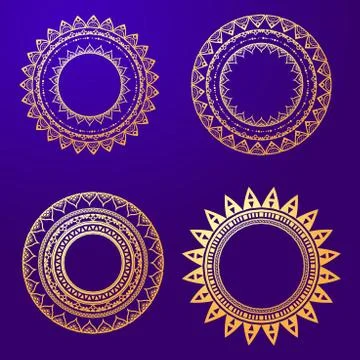 Geometric mandala element made in vector. Vintage decorative elements. Waterc Stock Illustration