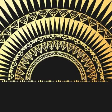 Geometric mandala element made in vector. Vintage decorative elements. Waterc Stock Illustration