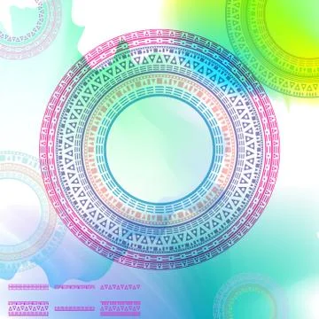 Geometric mandala element made in vector. Vintage decorative elements. Waterc Stock Illustration