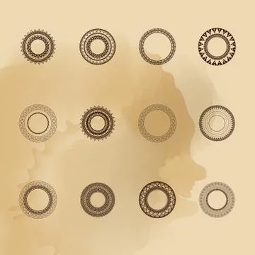 Geometric mandala element made in vector. Vintage decorative elements. Waterc Illustrazione stock