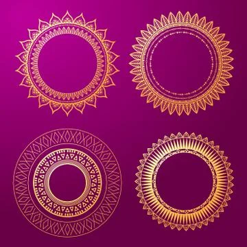 Geometric mandala element made in vector. Vintage decorative elements. Waterc Stock Illustration