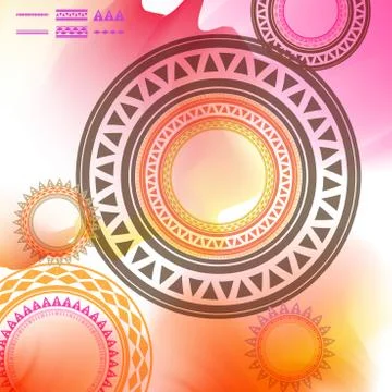 Geometric mandala element made in vector. Vintage decorative elements. Waterc Stock Illustration