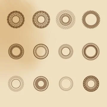 Geometric mandala element made in vector. Vintage decorative elements. Waterc Stock Illustration