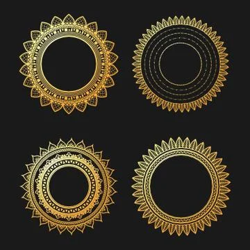 Geometric mandala element made in vector. Vintage decorative elements. Waterc Stock Illustration