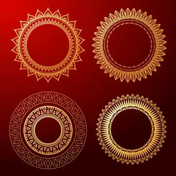 Geometric mandala element made in vector. Vintage decorative elements. Waterc Stock Illustration